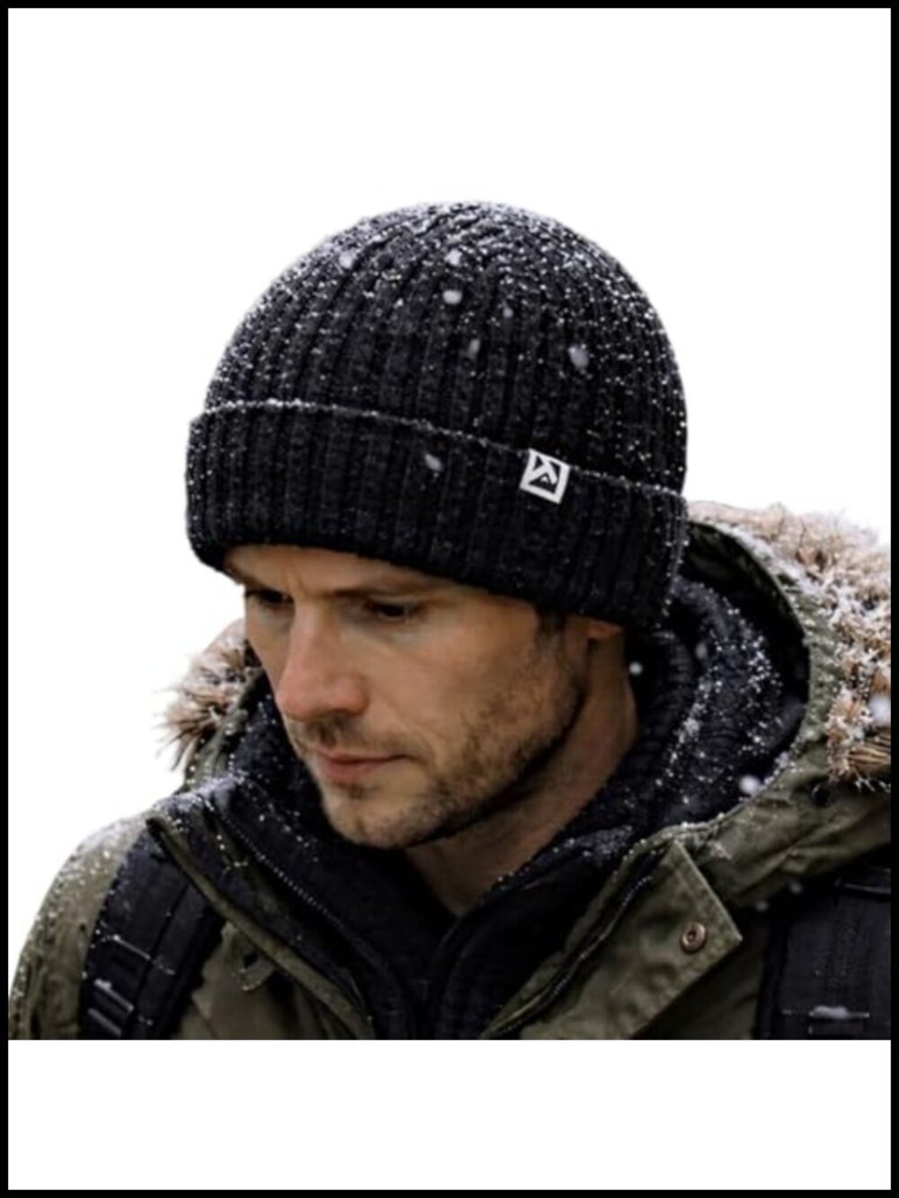 Merino Wool Waterproof Polartec Fleece Lined Cuffed Beanie Winter Hat
